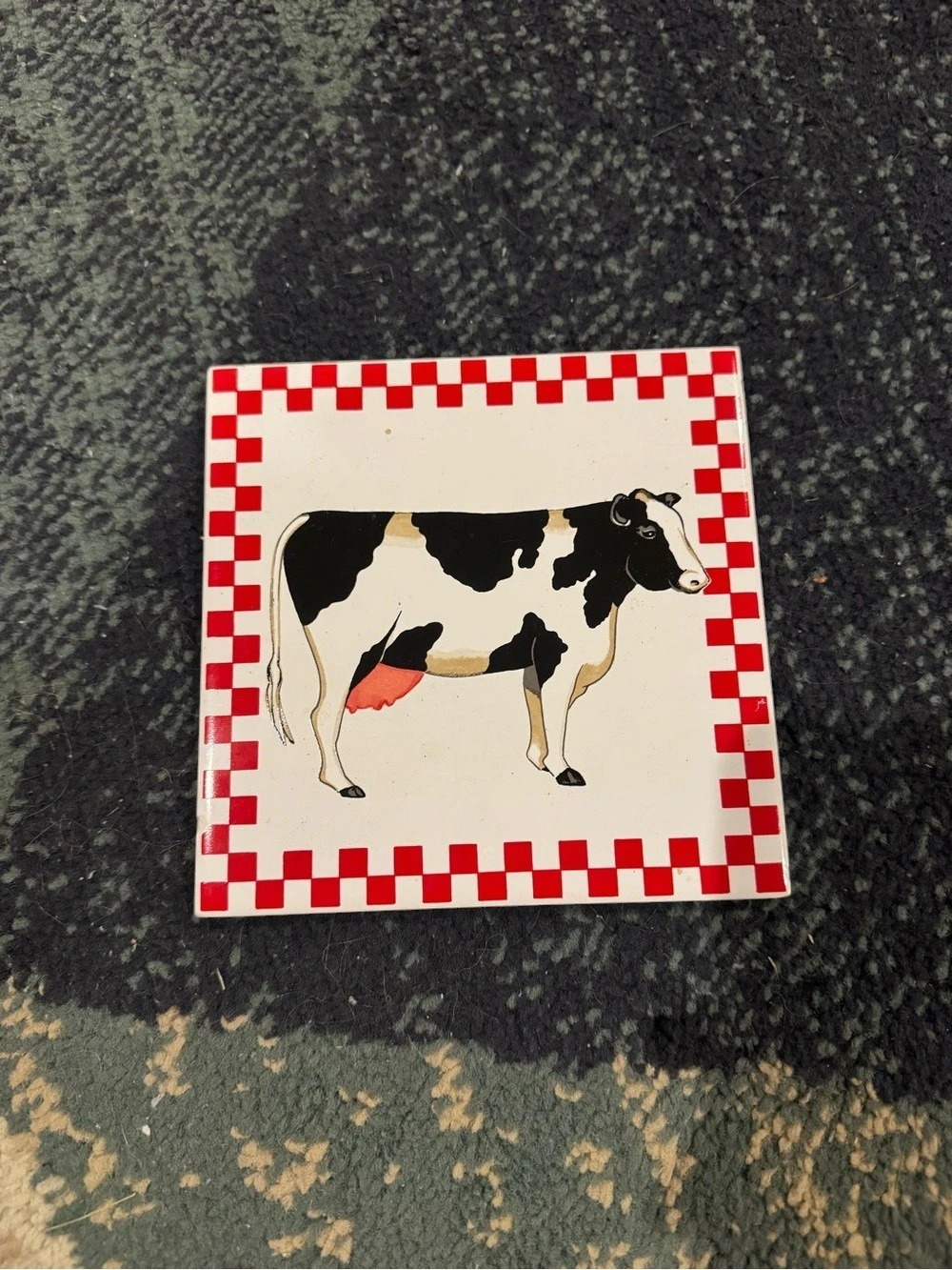 Cow Graphic Checkered tile